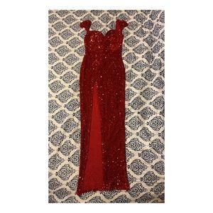 Sweetheart Red Sequin Dress